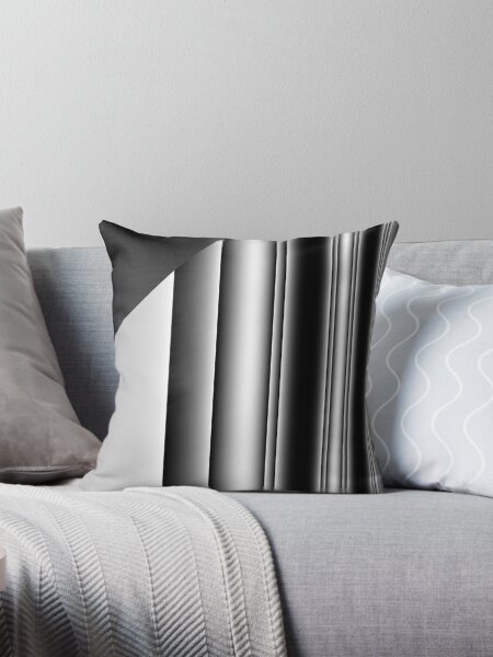 Item preview, CONTEMPORARY BLACK AND WHITE AND GREY FRACTURED STRIPE  designed and sold by ozcushionstoo.