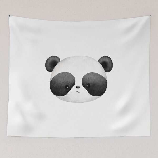 Item preview, Panda Face Outline - Cute sad panda illustration designed and sold by The-Meraki-Man.