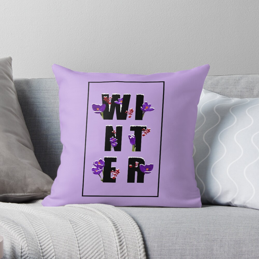 Winter word Throw Pillow
