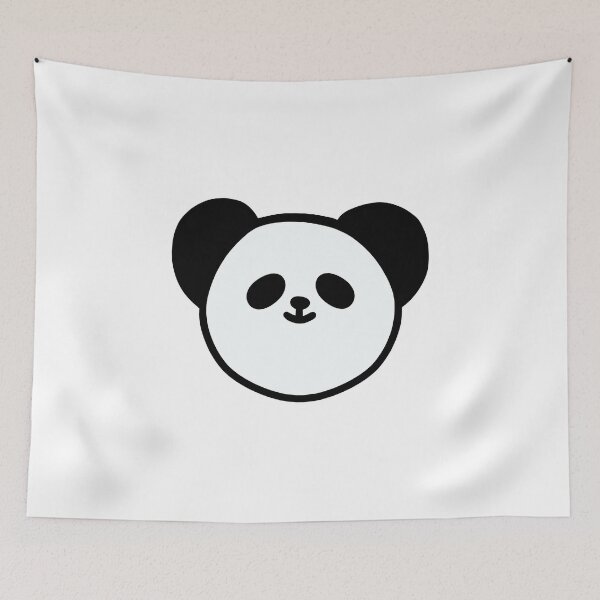 Item preview, Panda Face Outline - minimal black and white panda illustration designed and sold by The-Meraki-Man.