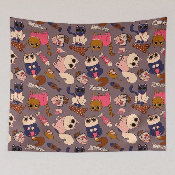 Item preview, Cats in Pajamas Pattern - Modern Fall Palette & Deep Taupe designed and sold by EcoElsa.