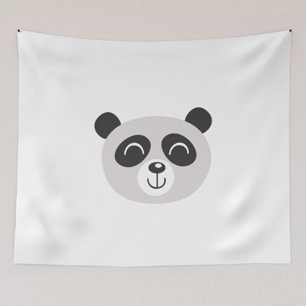 Item preview, Cute Panda Face Outline - Happy panda illustration designed and sold by The-Meraki-Man.