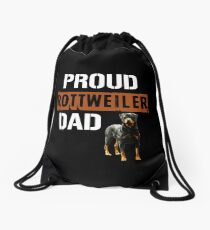Proud Rottweiler Dad Drawstring Bag