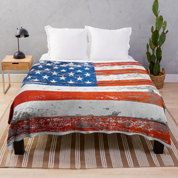 Item preview, Rustic Primitive Barn Wood Grain grunge USA American Flag designed and sold by LEILA ART SPACE.