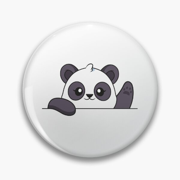 Item preview, Panda Face Outline - Happy panda waving illustration designed and sold by The-Meraki-Man.