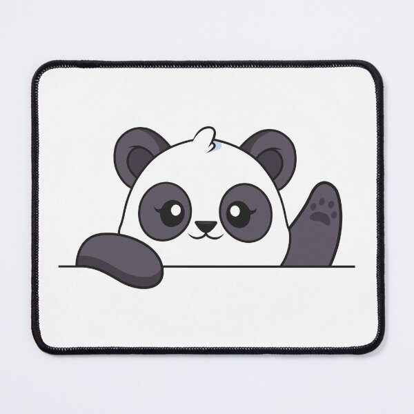 Item preview, Panda Face Outline - Happy panda waving illustration designed and sold by The-Meraki-Man.