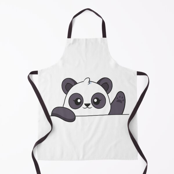 Item preview, Panda Face Outline - Happy panda waving illustration designed and sold by The-Meraki-Man.
