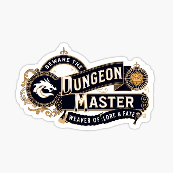 Item preview, DUNGEON MASTER: Vintage DM Game Master logo, dragon and d20 designed and sold by DungeonAtelier.