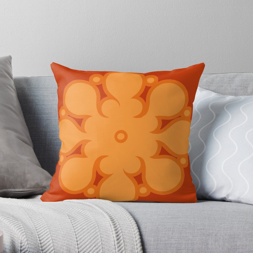 Beautiful Cushions/ Pattern Orange India Throw Pillow