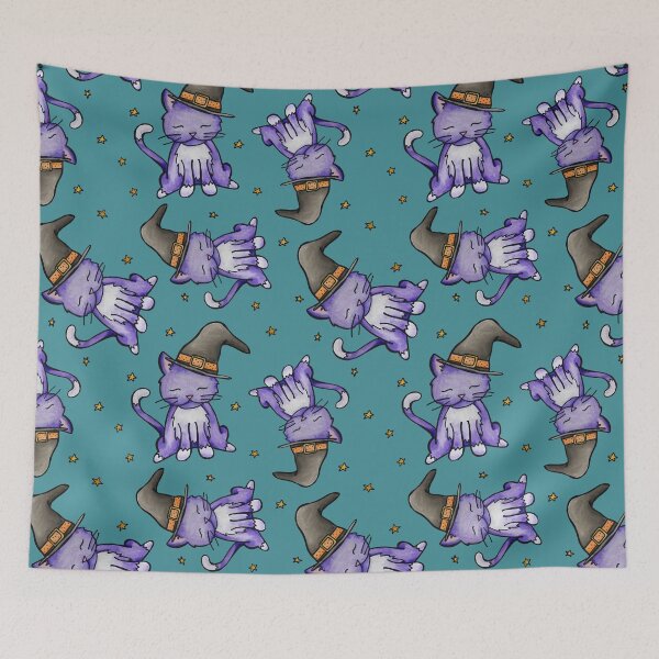 Item preview, Halloween Witch Cat in Watercolor  designed and sold by kmstudio.