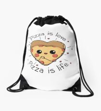 Pizza is life Drawstring Bag