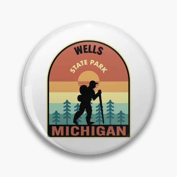 Artikelvorschau, Wells State Park Michigan Retro Hiking entworfen und verkauft von HalpinDesign.