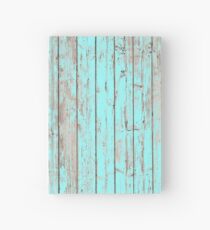 Distressed Shabby Chic Pastell Aqua Blau Holzmaserung Notizbuch