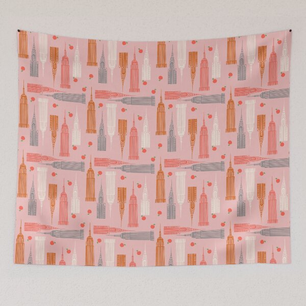 Item preview, Skyscrapers in Pink designed and sold by Katsillustration.