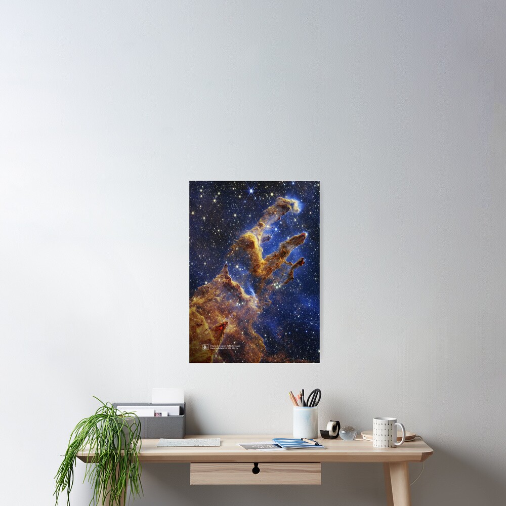 "JWST Pillars of Creation, 2022 (James b/JWST) — space poster