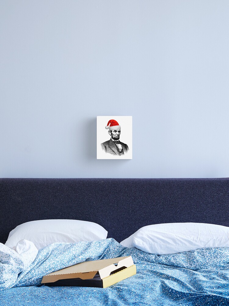 Abraham Lincoln Der Einen Weihnachtsmann Hut Tragt Leinwanddruck Von Webdango Redbubble