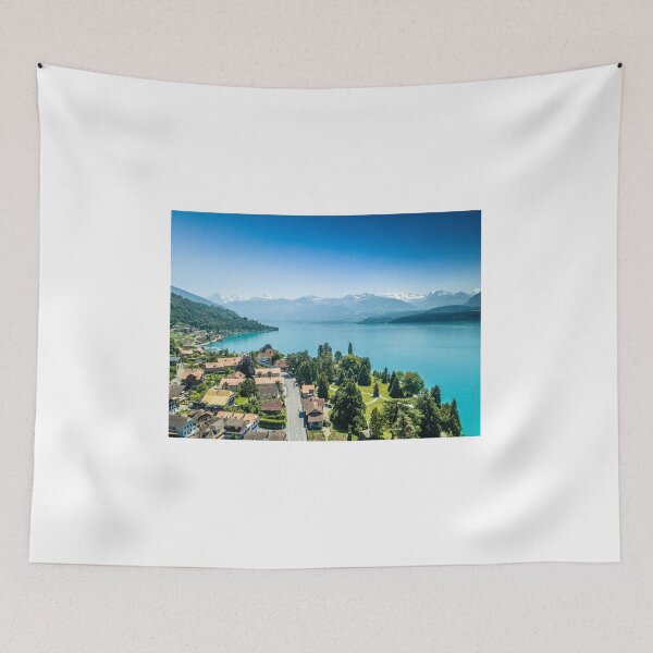 Item preview, Switzerland Town, Lake Views, Village, Swiss Alps designed and sold by newburyboutique.