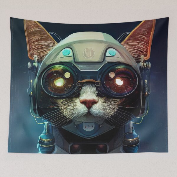 Item preview,  Technology Digitalized Cat Sticker designed and sold by TheCreativeFab.