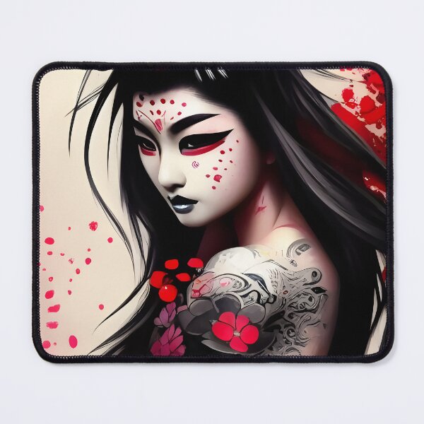 Item preview, Tattooed Asian girl with flowers abstract designed and sold by Stratomi.