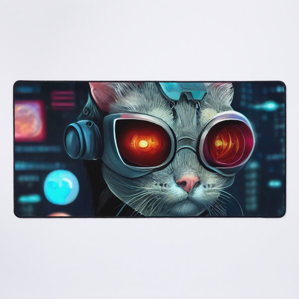 Artikelvorschau, Böser dystopischer digitalisierter Katzenaufkleber entworfen und verkauft von TheCreativeFab.