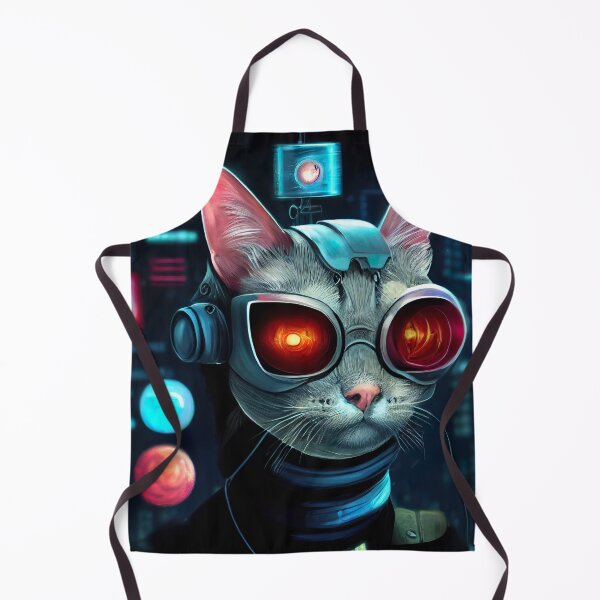 Item preview, Evil Dystopian Digitalized Cat Sticker designed and sold by TheCreativeFab.