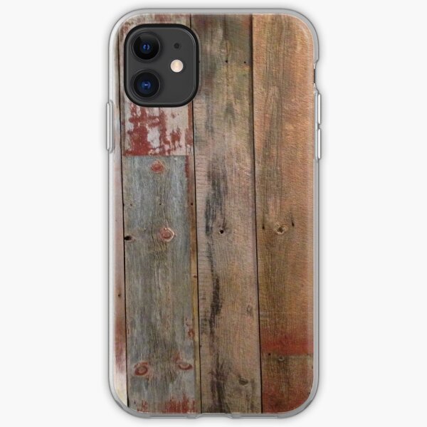 Farmhouse chic Rustic western country primitive barn wood iPhone Soft Case