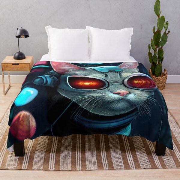 Item preview, Evil Dystopian Digitalized Cat Sticker designed and sold by TheCreativeFab.