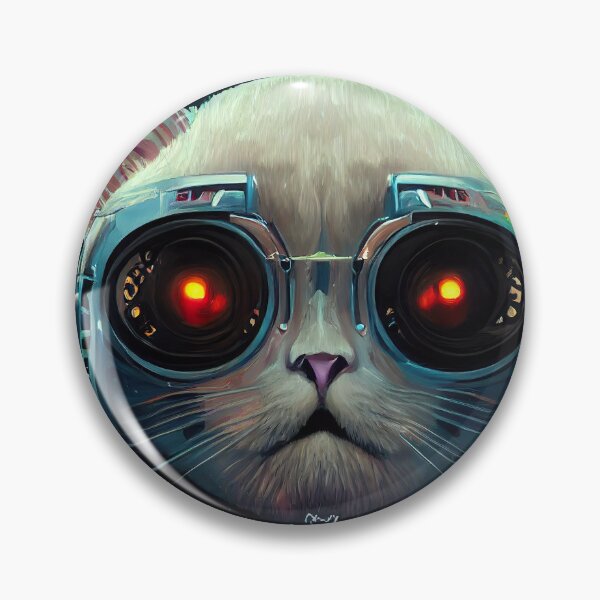 Artikelvorschau, Porträt einer digitalisierten Katze mit VR-Brillen-Aufkleber entworfen und verkauft von TheCreativeFab.