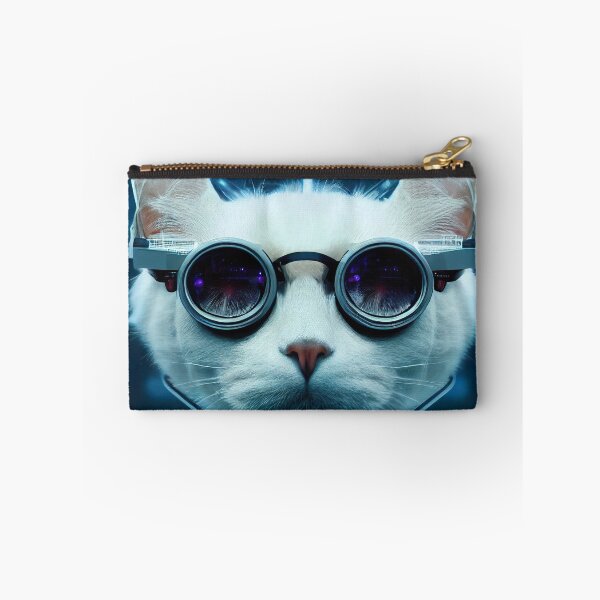 Item preview, Dystopian Digitalized Cat Sticker designed and sold by TheCreativeFab.