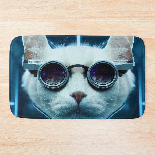 Item preview, Dystopian Digitalized Cat Sticker designed and sold by TheCreativeFab.
