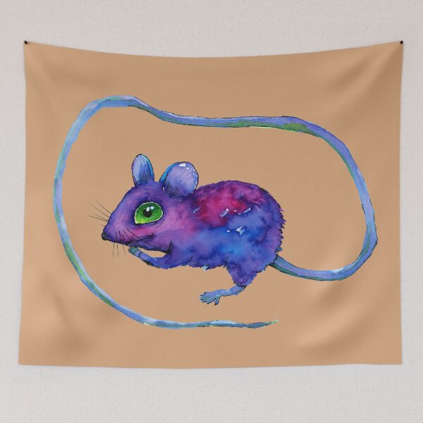 Item preview,  Purple mouse watercolor drawing If rapunzel were a mouse designed and sold by Bwiselizzy.