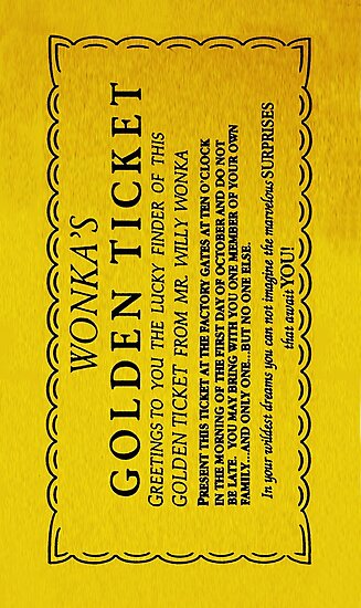 wonka golden ticket photographic print by cynthiaowens redbubble