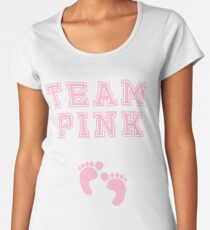 Team Girl Pink Mom Baby Shower Gender Reveal Party Cute Funny Gift Women's Premium T-Shirt