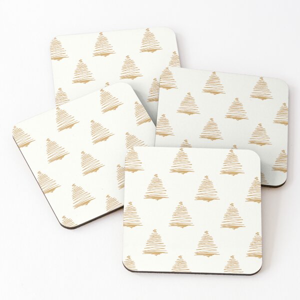 Item preview, Gold Christmas Trees with Cream Background designed and sold by LuxeHurricane.