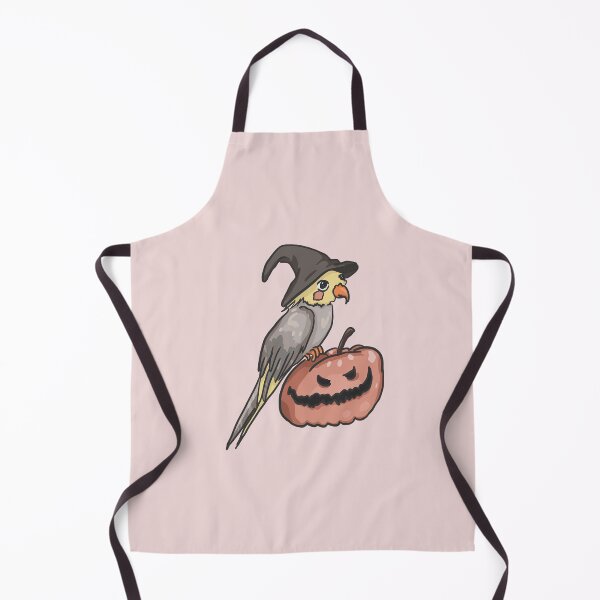 Item preview, Halloween themed cockatiel with pumpkin and witch hat designed and sold by Azaswi.