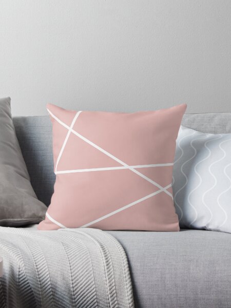 Item preview, preppy minimal Chic Blush pink  White lines Pink Geometric Pattern designed and sold by LEILA ART SPACE.