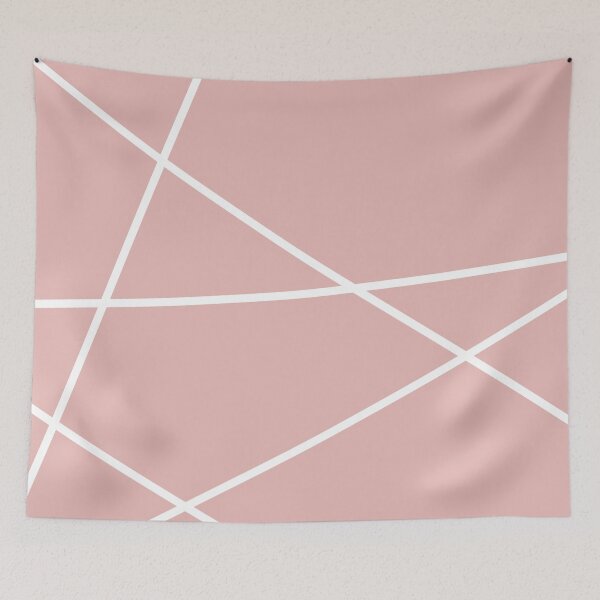 Item preview, preppy minimal Chic Blush pink  White lines Pink Geometric Pattern designed and sold by LEILA ART SPACE.