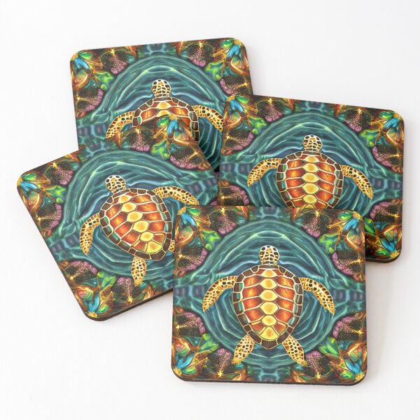 Item preview, Fractal Sea Turtle in Water designed and sold by HodlinHippie.