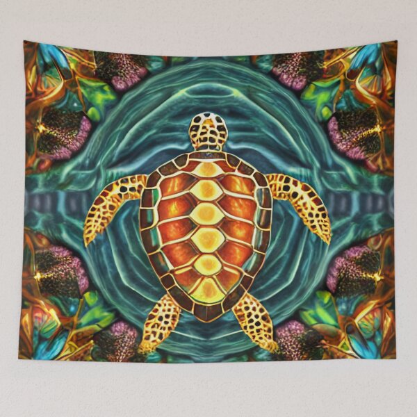 Item preview, Fractal Sea Turtle in Water designed and sold by HodlinHippie.