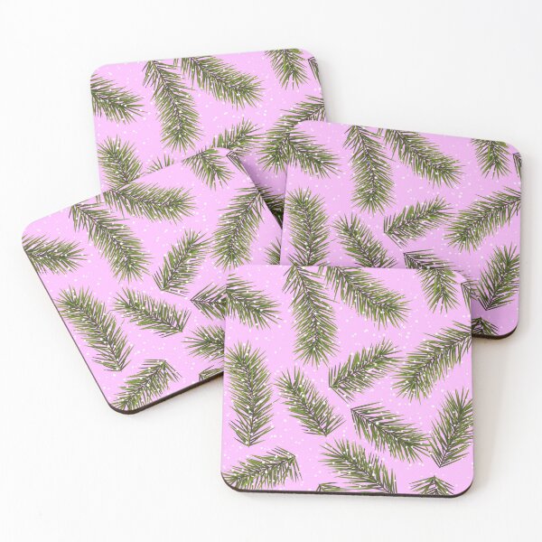 Item preview, Pine on Pink with Snow Christmas Holiday designed and sold by pegdoesart.