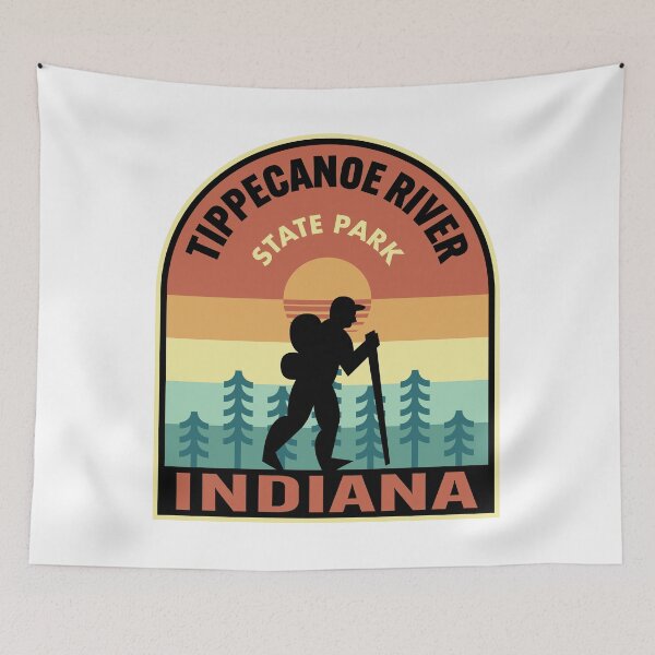 Item preview, Tippecanoe River State Park Indiana Retro Hiking designed and sold by HalpinDesign.