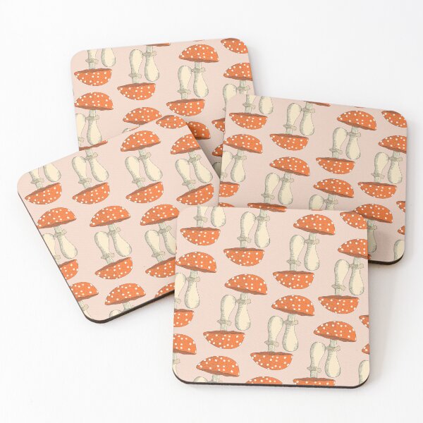 Item preview, Funny Mushrooms pink background designed and sold by Claudia S. Design.