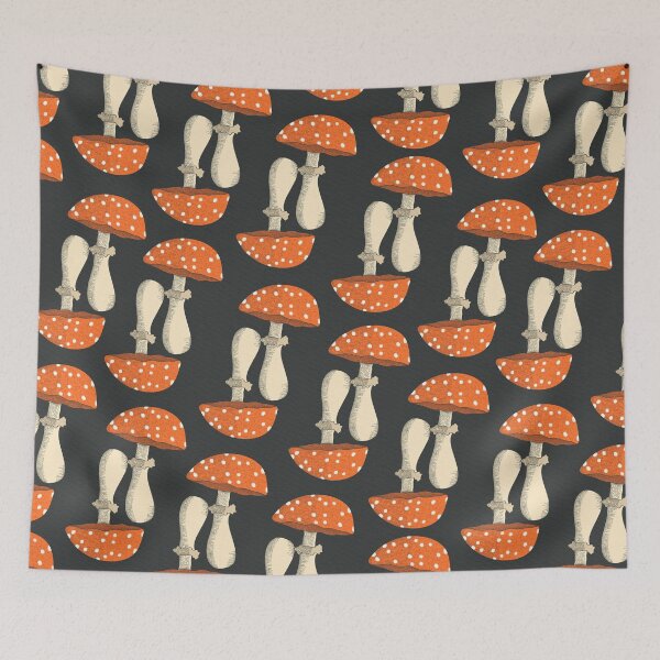 Item preview,  Funny Mushrooms dark background designed and sold by Claudia S. Design.