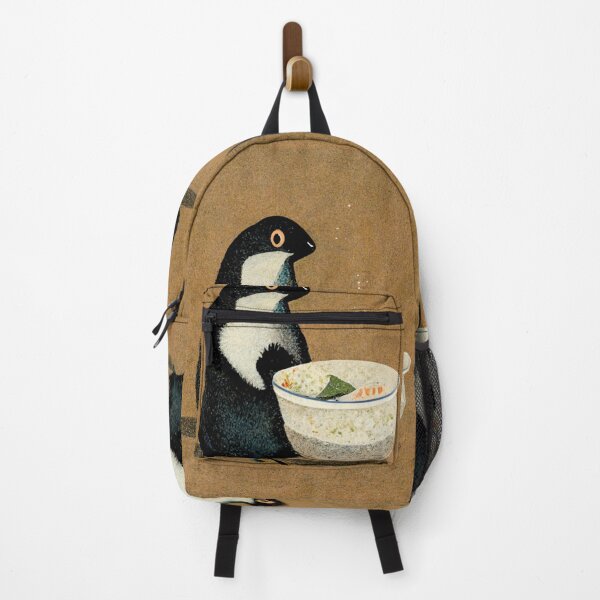 Item preview, a penguin eating a rice dish designed and sold by zoro92.