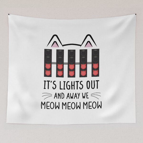 Item preview, It's Lights Out and Away We Meow Meow Meow | Funny Cat Racing Design designed and sold by FilipeFerreira.