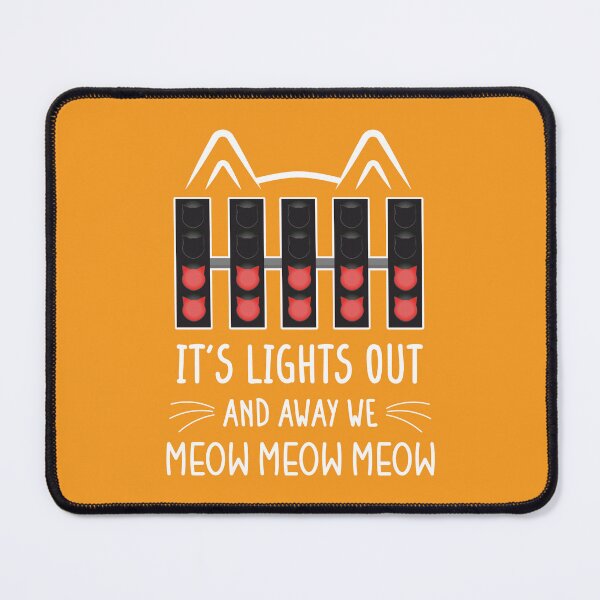 Item preview, It's Lights Out and Away We Meow Meow Meow | Funny Cat Racing Design (Orange BG) designed and sold by FilipeFerreira.