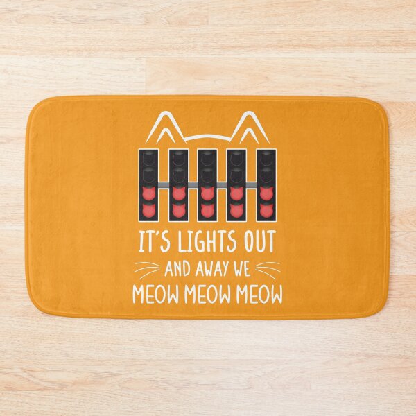 Item preview, It's Lights Out and Away We Meow Meow Meow | Funny Cat Racing Design (Orange BG) designed and sold by FilipeFerreira.