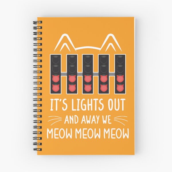 Item preview, It's Lights Out and Away We Meow Meow Meow | Funny Cat Racing Design (Orange BG) designed and sold by FilipeFerreira.