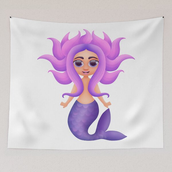 Item preview, Happy mermaid with lilac tail designed and sold by Marharyta Pavliuk.