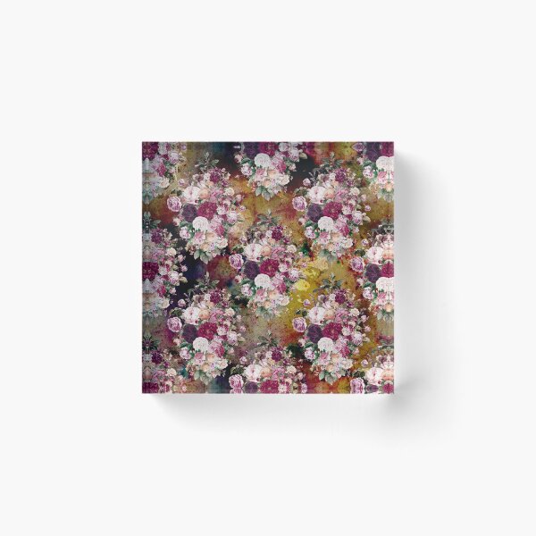 Item preview, Flowers in a diamond floral pattern, decorative pattern, modern design, flowers repeat pattern, multicoloured yellow floral   designed and sold by ZeinabTaha.